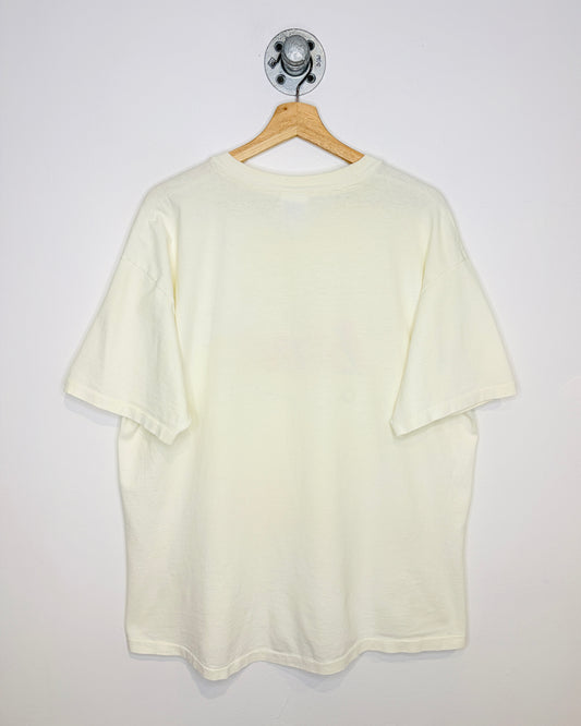 Vintage 90s Budweiser Football Natural White Tee Shirt