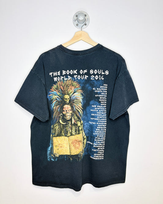 Iron Maiden The Book Of Souls Tour Faded Black Tee Shirt