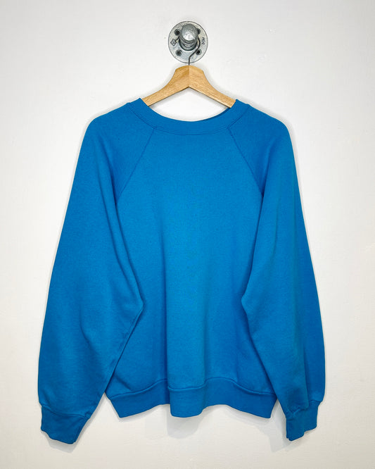 Vintage 90s Fence Post Light Blue Raglan Crewneck Sweatshirt