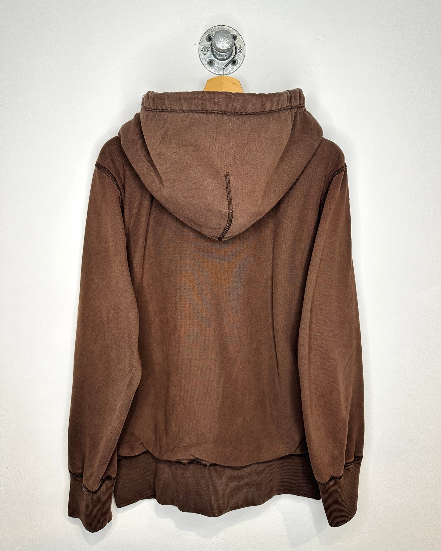 2000s American Eagle Thermal Lined Brown Zip Up Hoodie