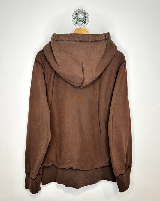 2000s American Eagle Thermal Lined Brown Zip Up Hoodie