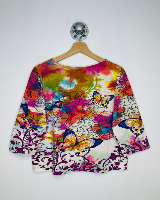 Vintage Butterflies Multi Colored Women’s Longsleeve Shirt