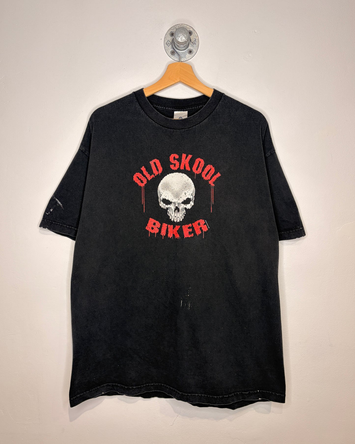 Vintage 2003 Old Skool Biker Black Tee Shirt