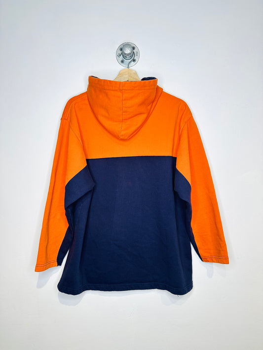 Vintage 2000s Style And Comfort Cotton Plus Orange And Navy Hoodie