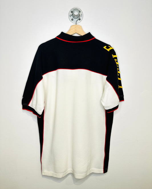 Vintage 90s Chad Little NASCAR White Polo Shirt