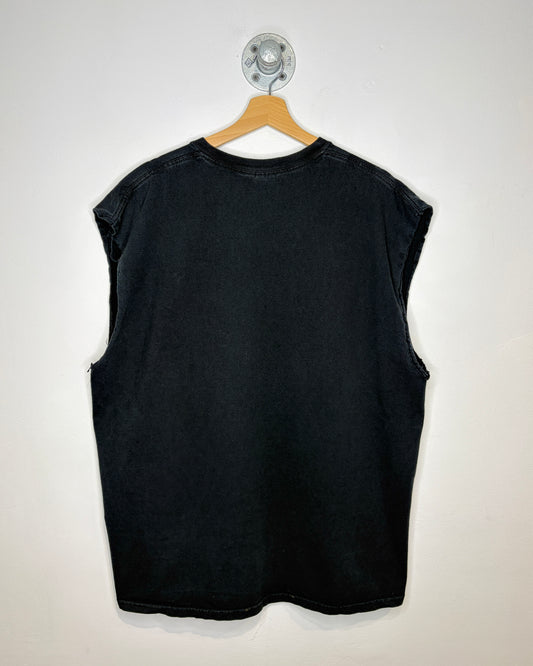 2000s Harley Davidson Whitehorse Black Cut Off Tee Shirt