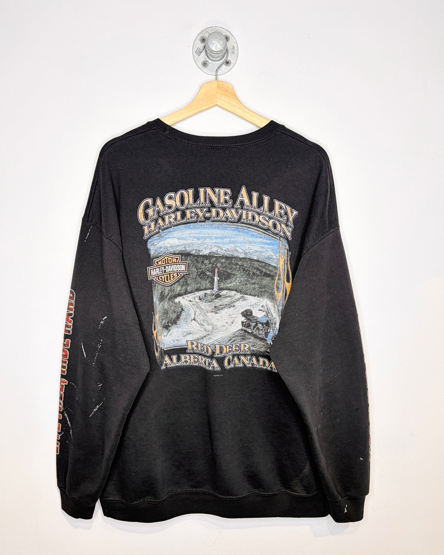 2011 Harley-Davidson “Screw It, Let’s Ride” Black Paint Splattered Crewneck Sweatshirt