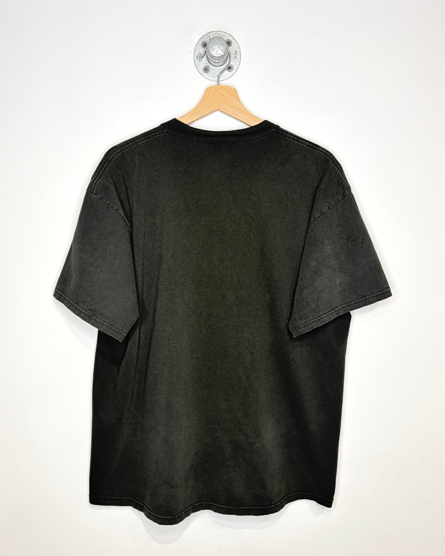 Vintage 90s Nike Silver Swoosh Faded Black Tee Shirt