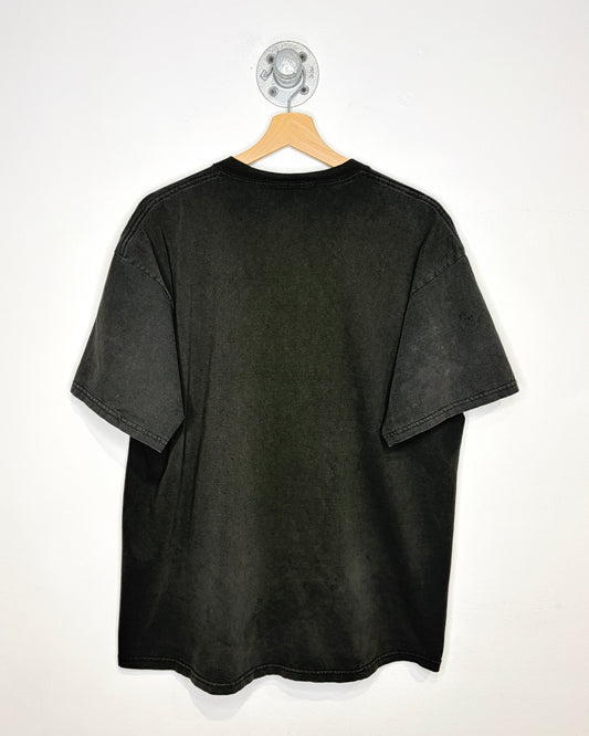 Vintage 90s Nike Silver Swoosh Faded Black Tee Shirt