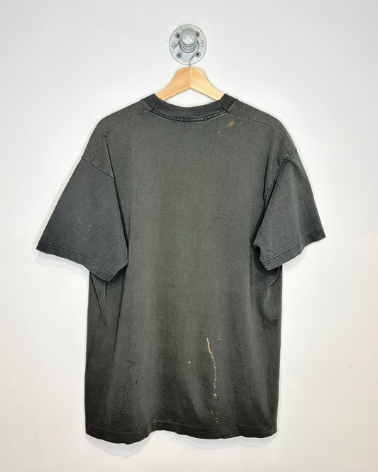 Vintage 90s Via Brazil Thrashed & Faded Black Tee Shirt