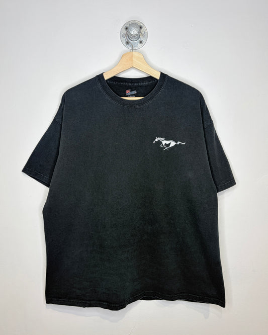 Vintage 2000 Boxy Mustang Racing Black Tee Shirt