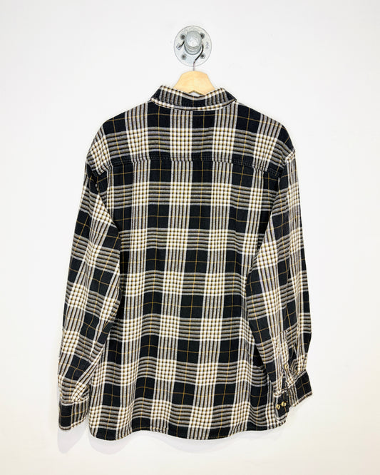 Dakota Black And Brown Patterned Two Pocket Flannel Shirt