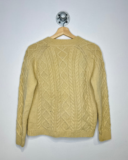 Vintage Heavyweight Earth Tone Cable Knit Cardigan