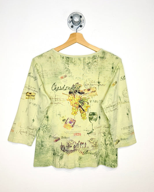 Vintage Y2K Women’s Chardonnay AOP Earth Tone Longsleeve Shirt