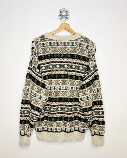 Vintage 90s Jantzen Coogi Style Earth Tone Cardigan