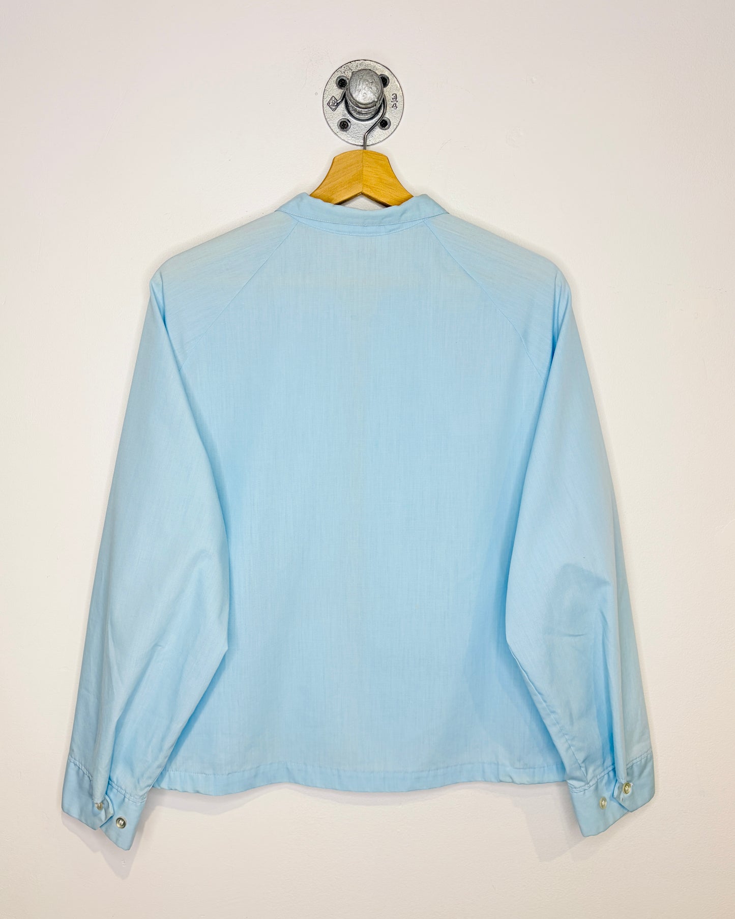 Vintage 70s Boxy NPC Fashions Light Blue Harrington Jacket
