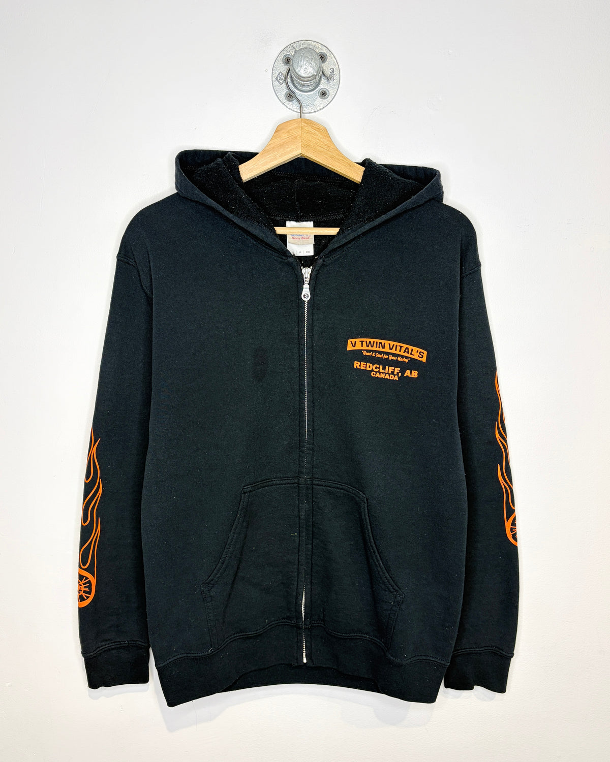 2000s Redcliff AB V Twin Vital’s Black Biker Zip Up Hoodie