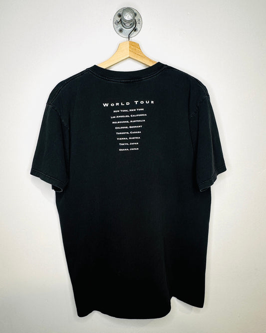 Vintage Disneys Beauty And The Beast Faded Black Tee Shirt