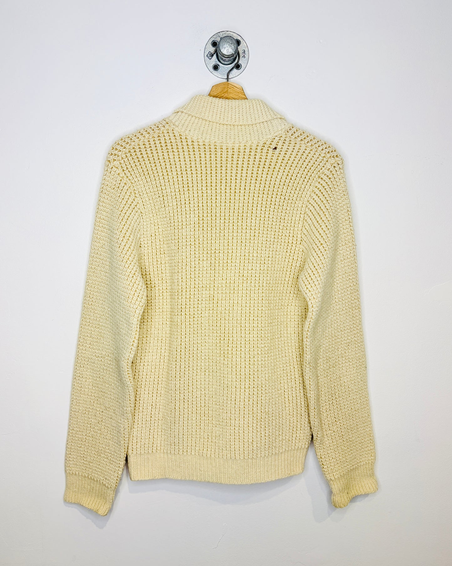 Vintage Cream Collared Button Up Cardigan
