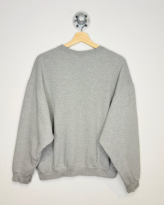 Vintage 90s Boxy Nike Swoosh Grey Crewneck Sweatshirt