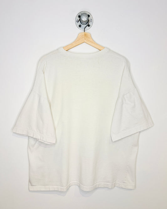 Vintage 1990s Boxy Peppermint Schnapps Graphic Print White Tee Shirt