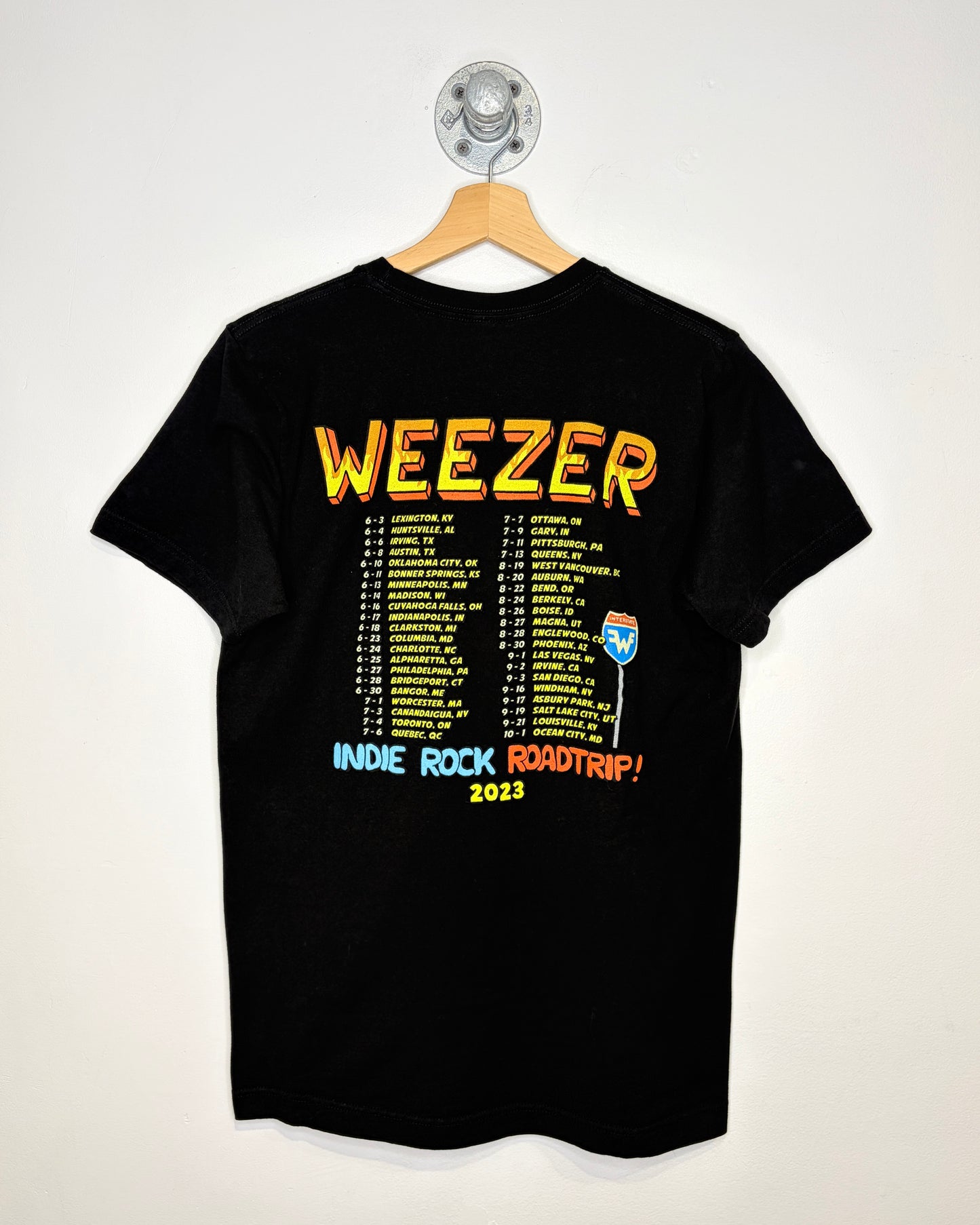 Weezer Indie Rock Roadtrip! Black Band Tee Shirt
