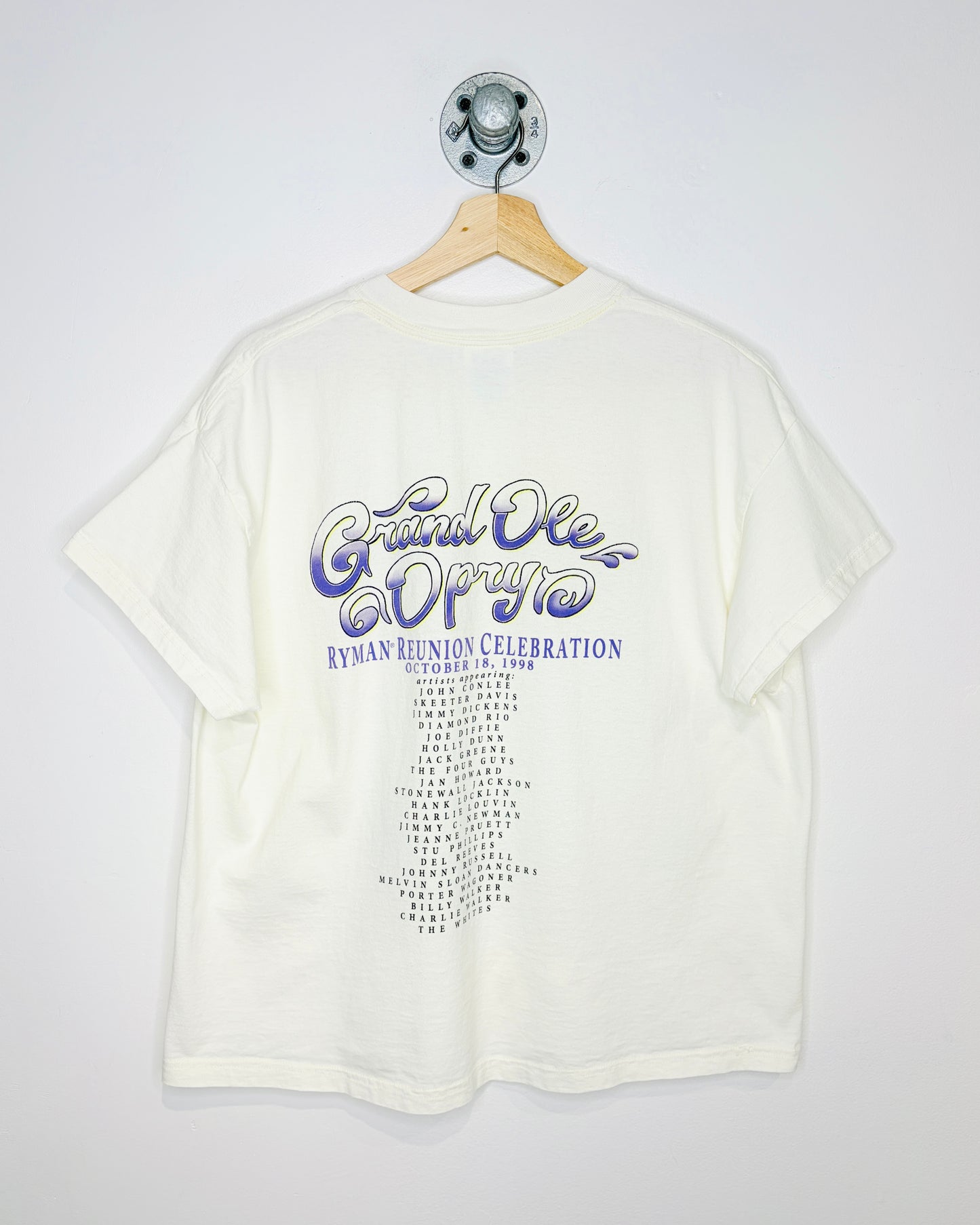 Vintage 1998 Grand Ole Opry Natural White Cropped Tee Shirt