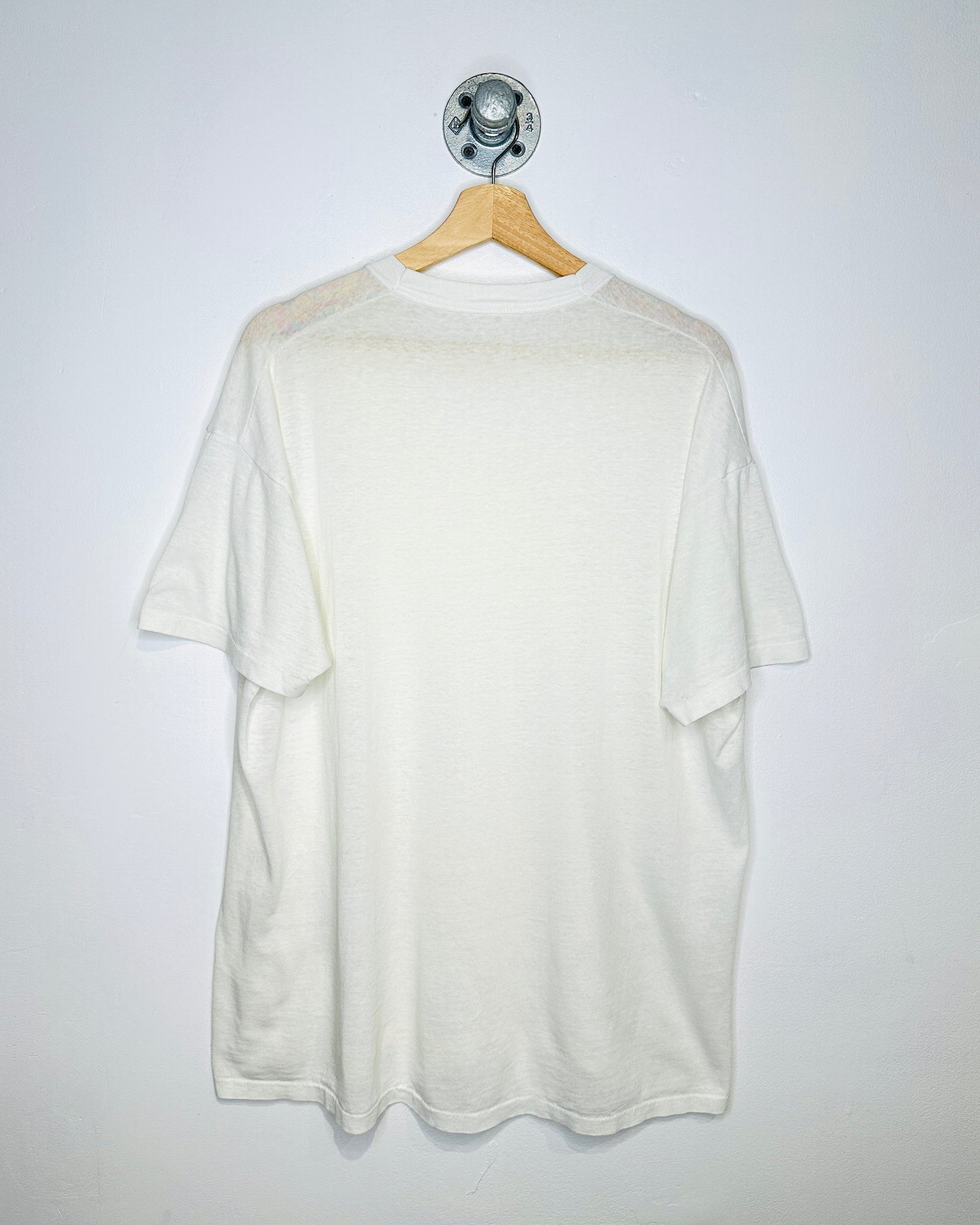 Vintage 90s Paper Thin Blank White Tee Shirt