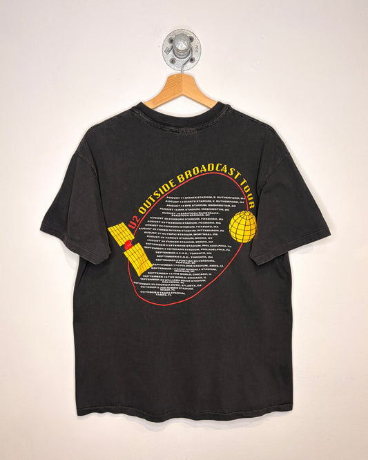 Vintage 1992 U2 Zoo TV Faded Black Band Tee Shirt