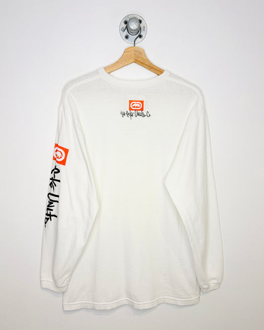 Y2K Ecko Unltd Co Gel Print White Tee Shirt
