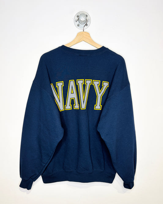 Vintage 1980s United States Navy Dark Blue Crewneck Sweatshirt