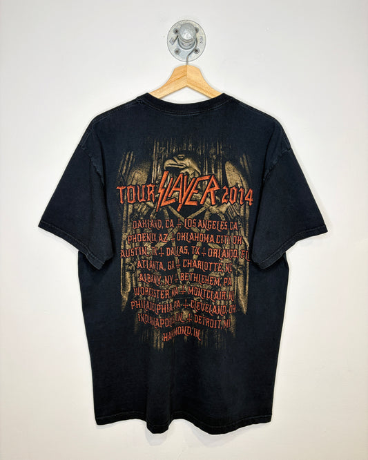 2014 Slayer Band Tour Black Tee Shirt