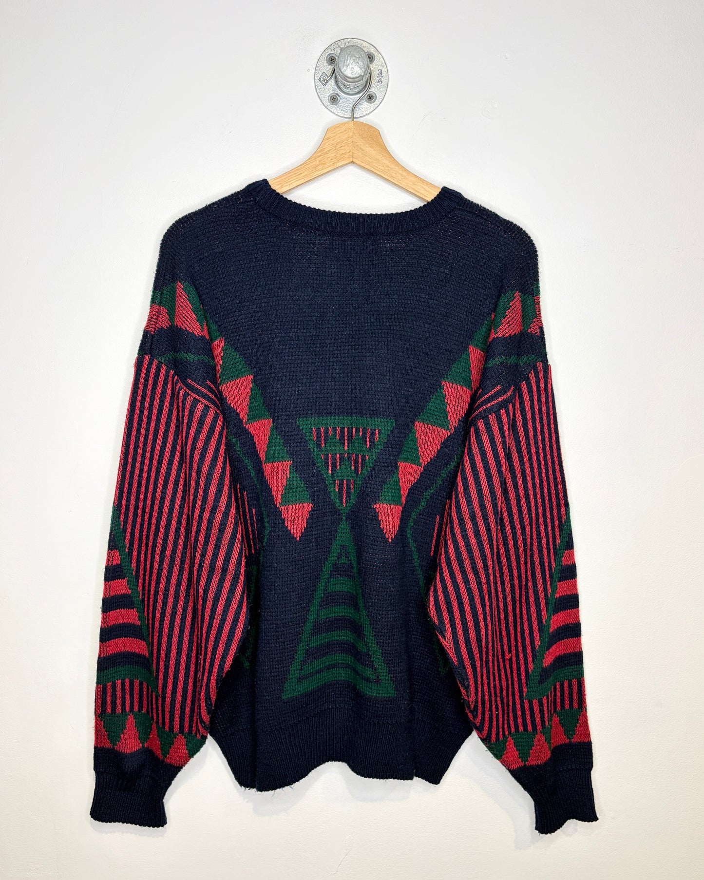 Vintage 90s Bronzini Navy Abstract Sweater