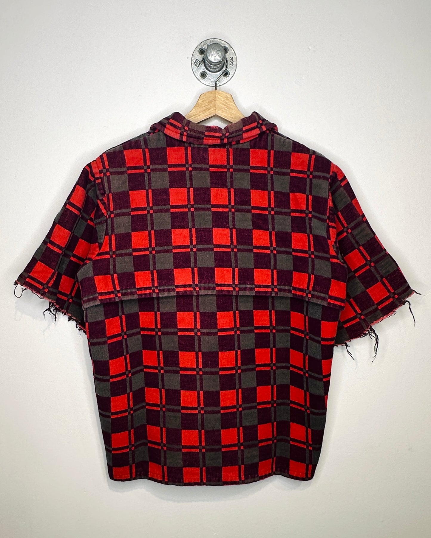 Vintage 80s Champion Plaid Chopped Button Up Shirt