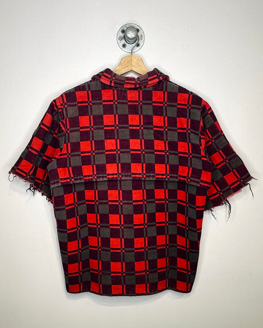 Vintage 80s Champion Plaid Chopped Button Up Shirt
