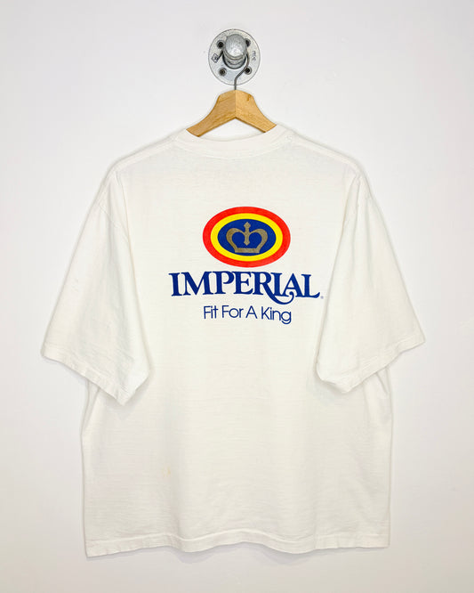 Vintage 90s Imperial Fit For A King White Tee Shirt