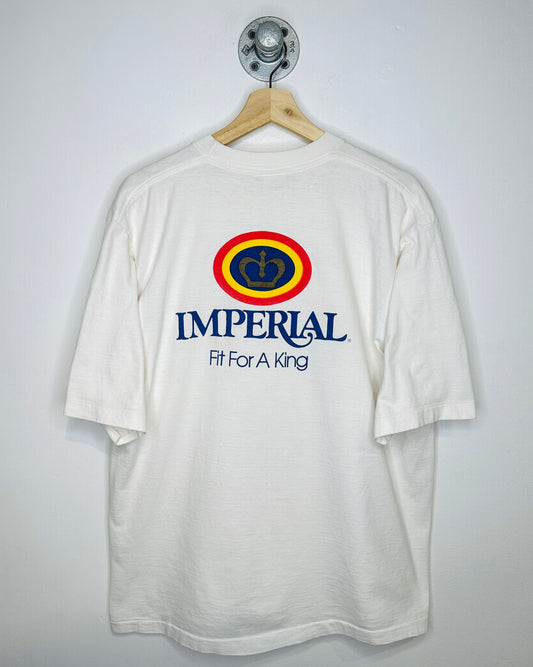Vintage 90s Imperial Margarine “Fit For A King” White Tee Shirt