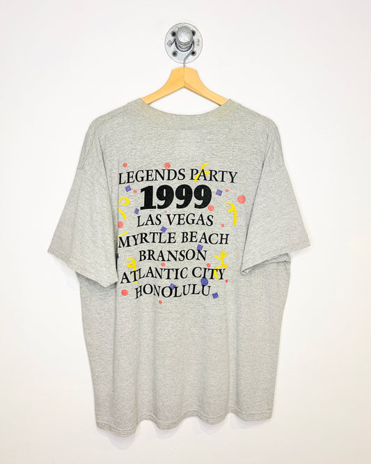 Vintage 1999 Legends Party Grey Tee Shirt