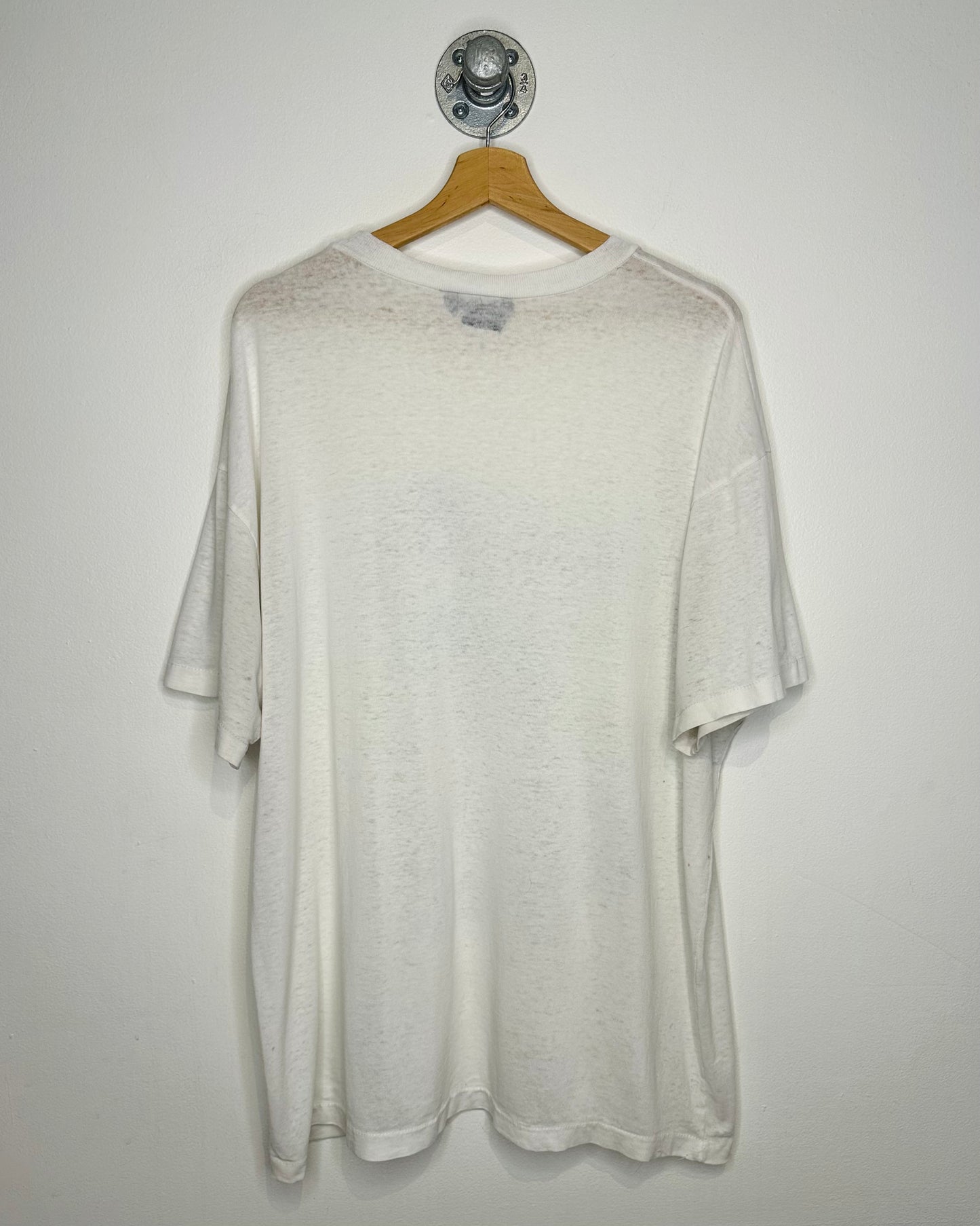 Vintage Birdhouse Scene Paper Thin White Tee Shirt