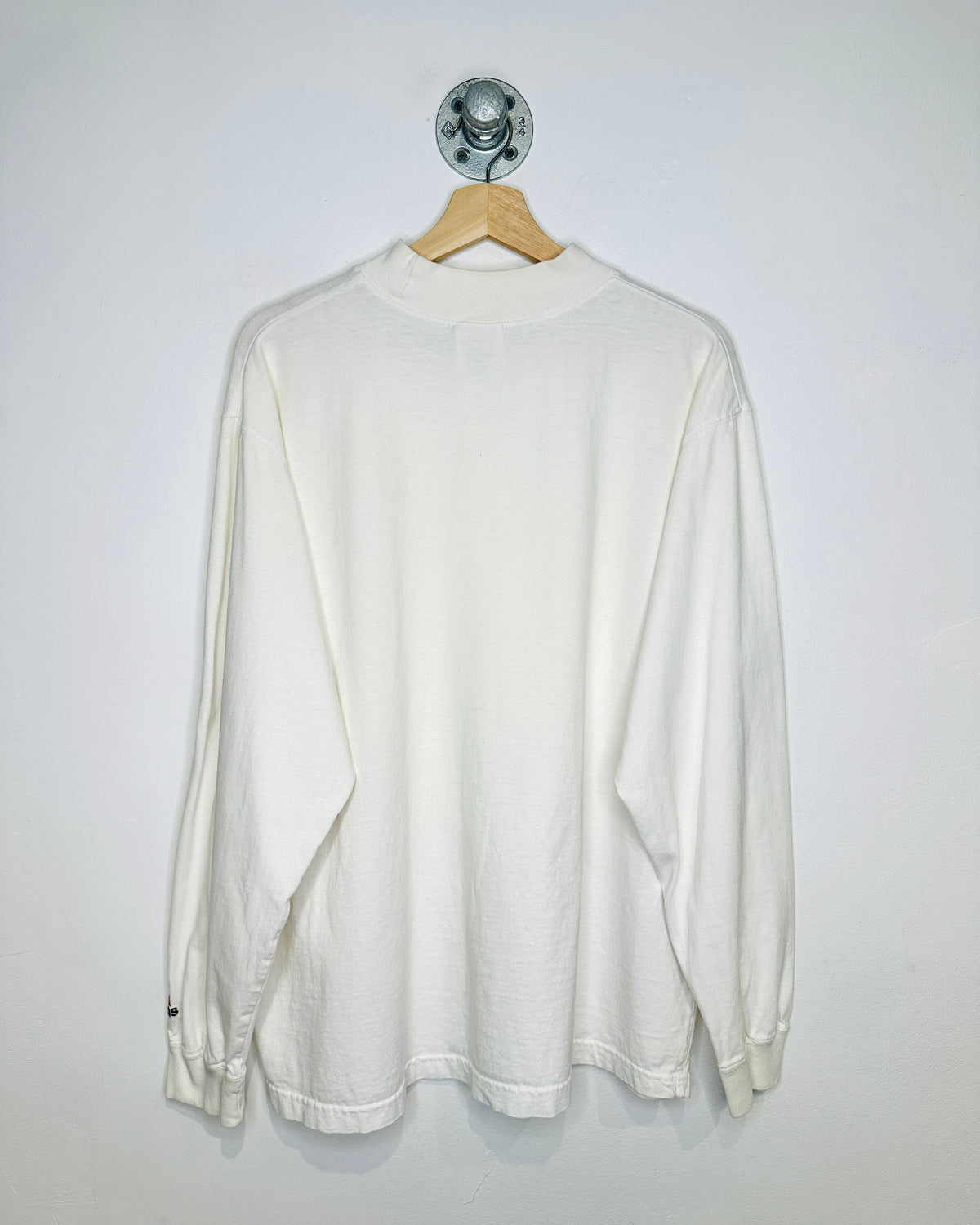 Vintage 90s Adidas Huskers White Mock Neck Longsleeve Shirt
