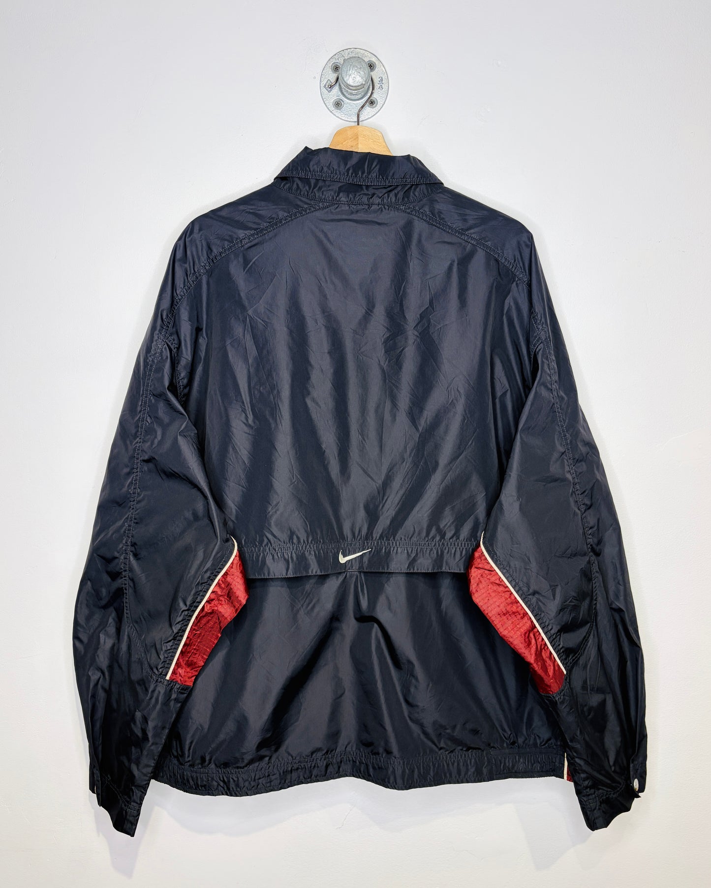 Vintage 90s Nike TwoTone Black & Burgundy Coach Jacket
