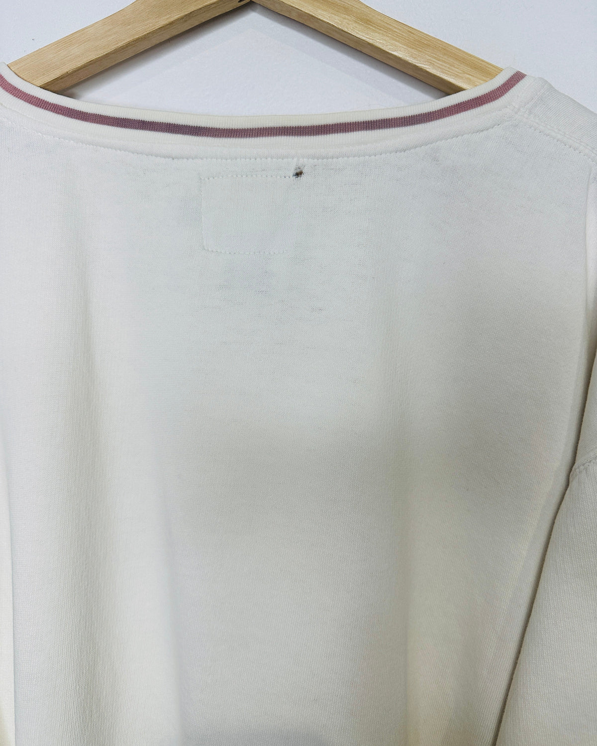 Vintage 1990s Chaps Ralph Lauren White And Pink V-Neck Sweatshirt