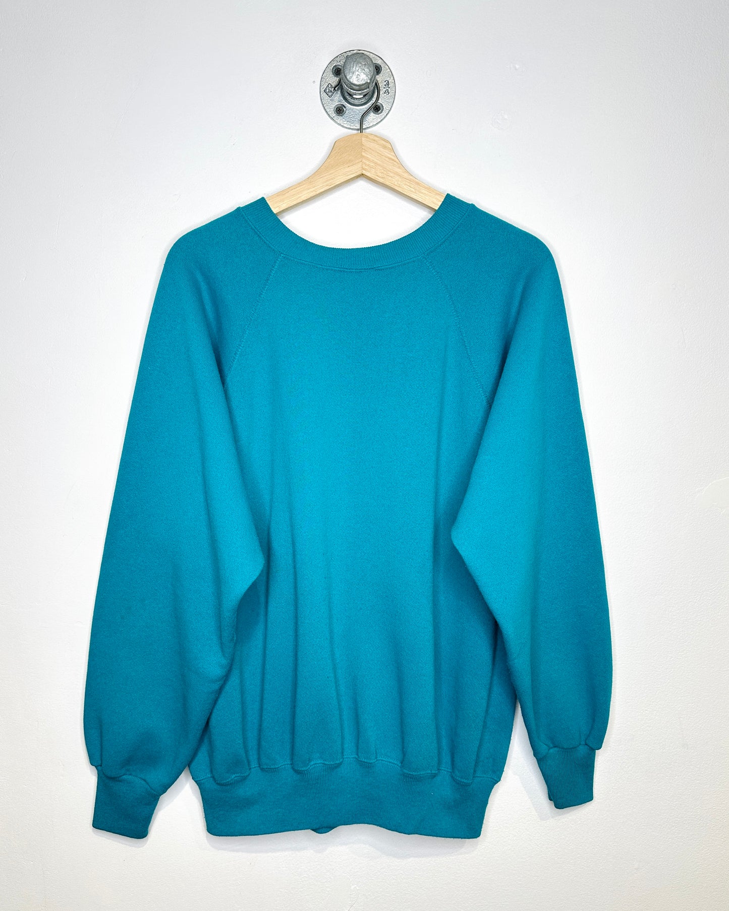 Vintage 90s Iowa Teal Raglan Crewneck Sweatshirt