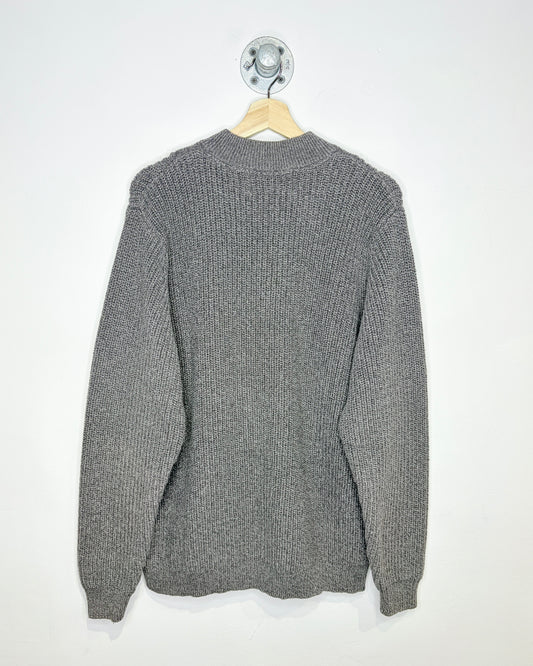 Vintage Eddie Bauer Pepper Grey 1/4 Button Sweater