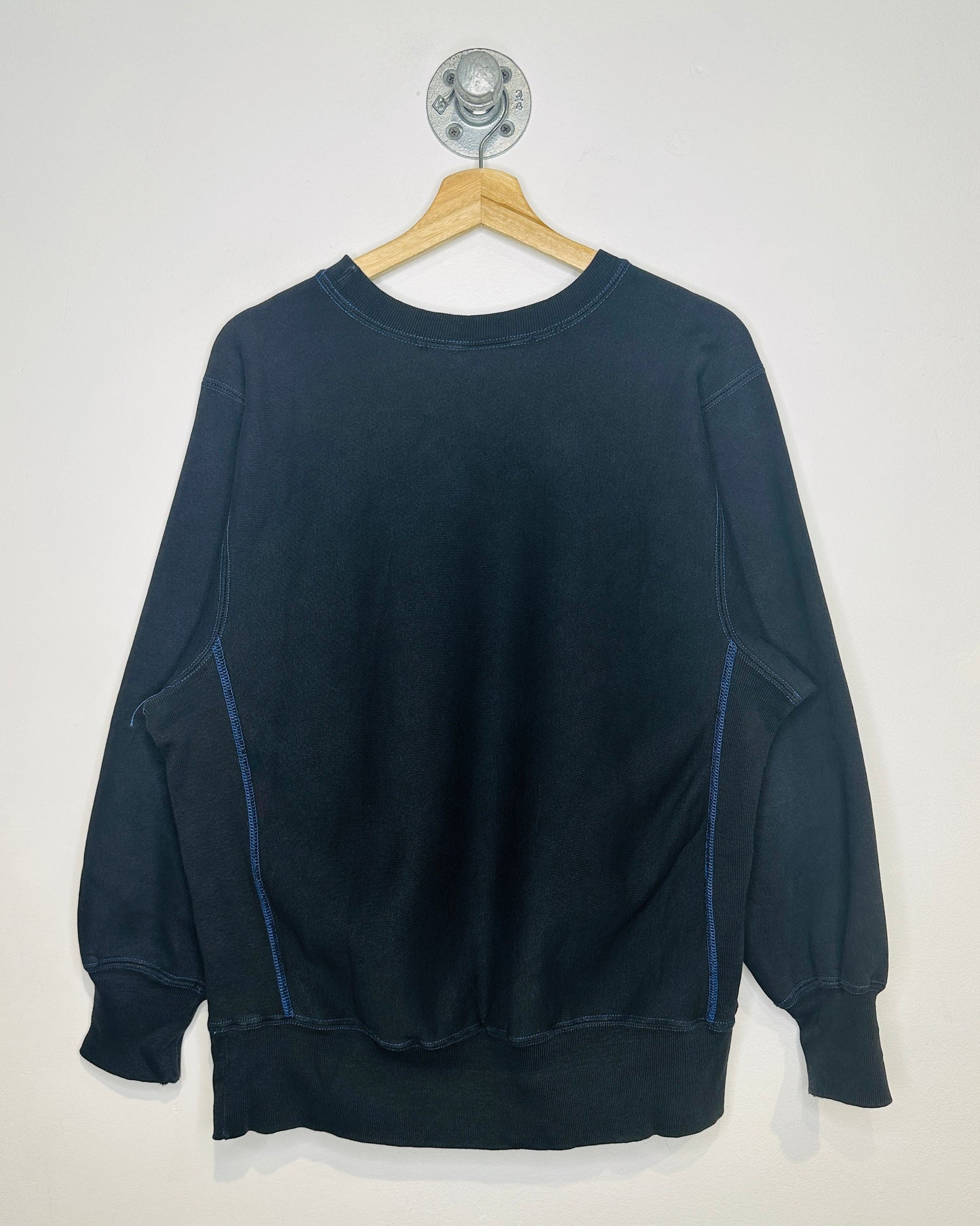 Champion Black W/ Blue Stitching Crewneck Sweatshirt