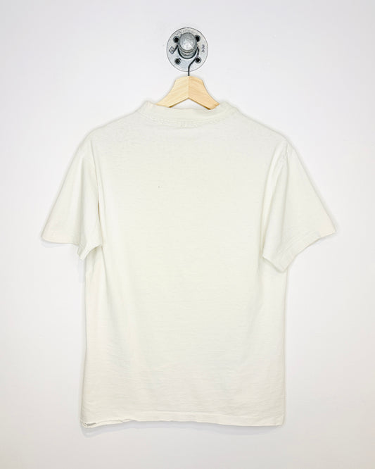 Vintage 90s Distressed Faster Colour White Tee Shirt