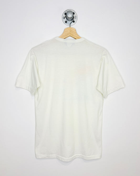 Vintage 80s Sunset Bay Paper Thin White Tee Shirt