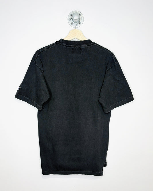Vintage 1990 Edmonton Oilers Softwear Athletics Faded Black Tee Shirt