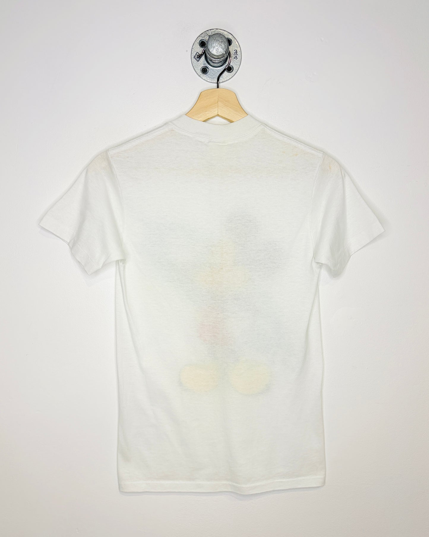 Vintage 90s Mickey Mouse Paper Thin White Tee Shirt