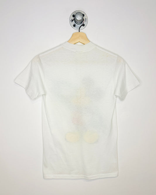 Vintage 90s Mickey Mouse Paper Thin White Tee Shirt